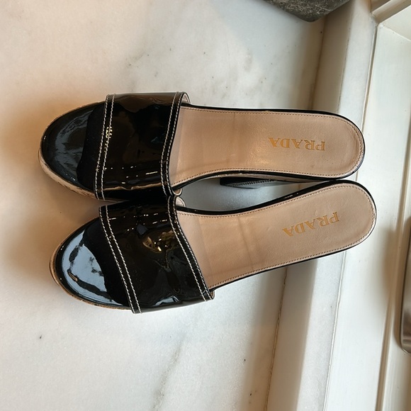 Authentic/PRADA SHOES PLATFORM SLIDES - Picture 3 of 12
